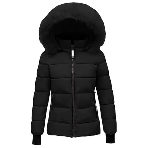 Generico giacche donna giacca donna elegante con zip elegante sportivo giubbotto con cappuccio casual piumino donna calda comodi giubbino invernale moda antivento cappotto maniche lunghe