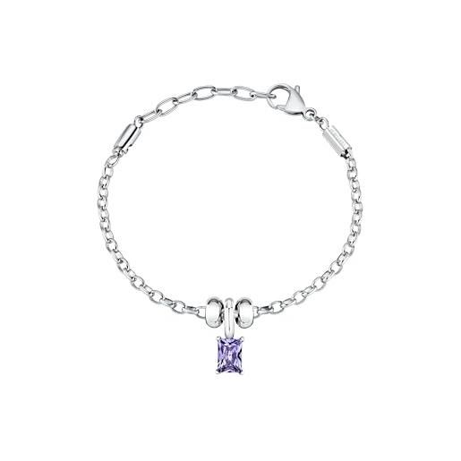 Morellato bracciale donna in acciaio, zirconi viola, collezione drops - scz1370