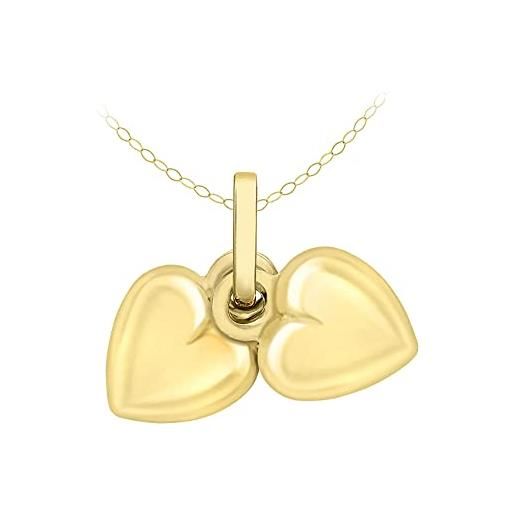 CARISSMA Ciondolo Doppio Delfino In Oro Giallo 9 Carati, Con Collana Curb 46 Cm, Gioiello Donna Made In Italy, Confezione Regalo - 5