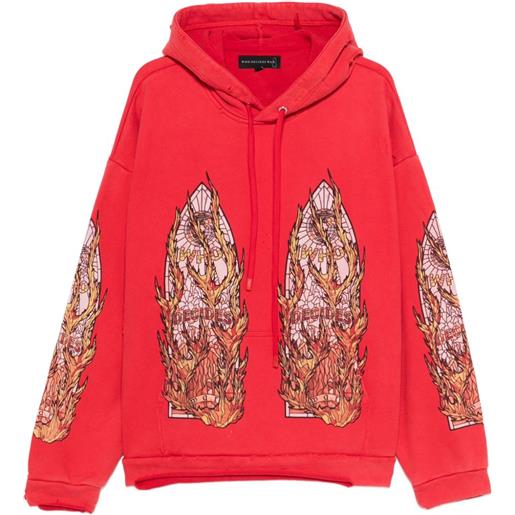 Who Decides War felpa con coulisse e cappuccio - rosso