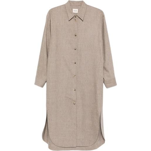 KHAITE abito midi gloria a maniche lunghe - toni neutri