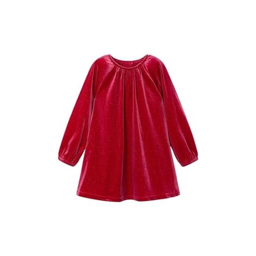 Mayoral vestito velluto luminoso per bambine e ragazze rosso 4 anni (104cm)