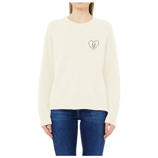 Liu Jo donna maglione a girocollo mf5444ms76l lana bianco xs