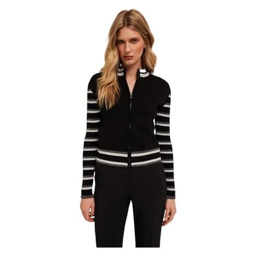 Motivi: cardigan in maglia a righe con zip nero. Xs stagione primavera estate 2025. 