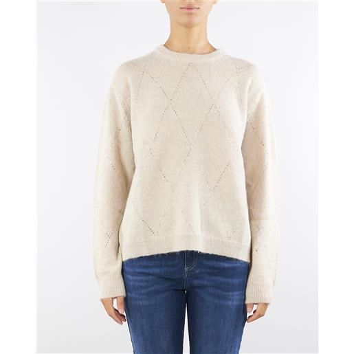 SEVENTY maglia beige girocollo in lana mohair