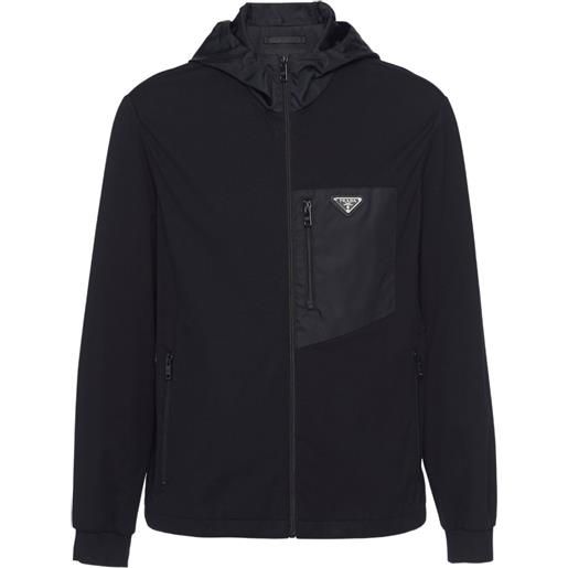 Prada giacca con cappuccio e zip - nero