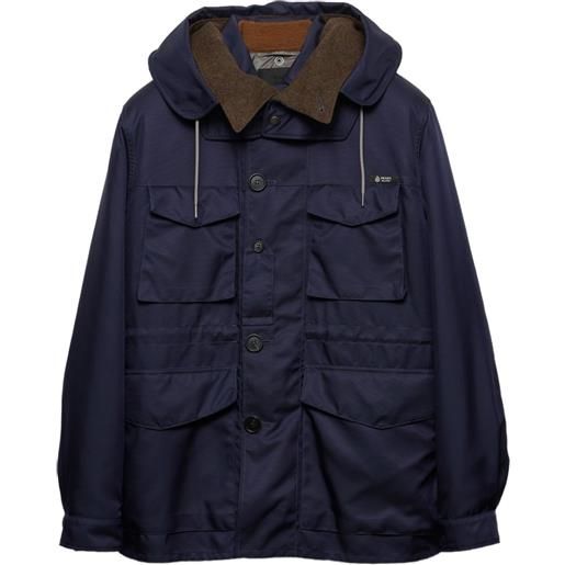 Prada giacca-camicia con cappuccio - blu