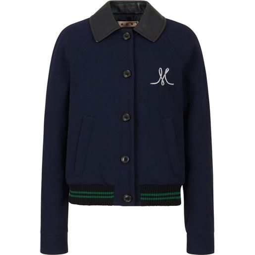 Marni bomber con ricamo - blu