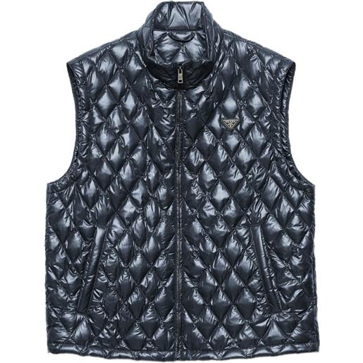 Prada gilet trapuntato - blu