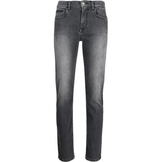 Philipp Plein jeans skinny a vita media - grigio