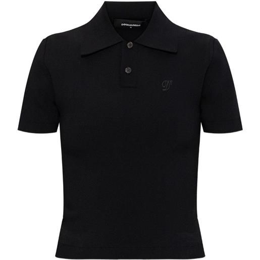 DSQUARED2 polo con abbottonatura - nero
