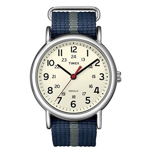 Timex Weekender Con Snoopy Joe Cool: Orologio Unisex Con Cinturino In Tessuto, Quadrante Bianco E Lancetta Dei Secondi Rossa