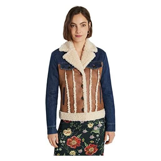 Desigual chaq_daniela giacca di jeans, marrone, 48 donna