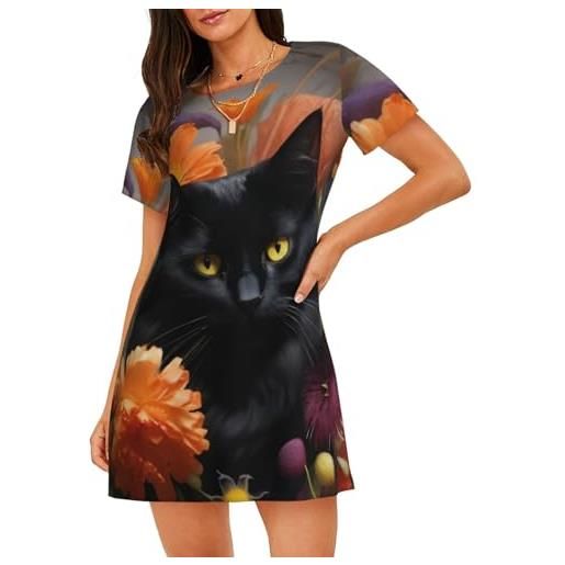 Leversic Camica Da Notte Donna Estiva Camicia Notte Donna Cotone Maniche Corte Vestaglia Estiva Manica Corta T-Shirt Da Casa Casual 1170-Blu L - Foto 8