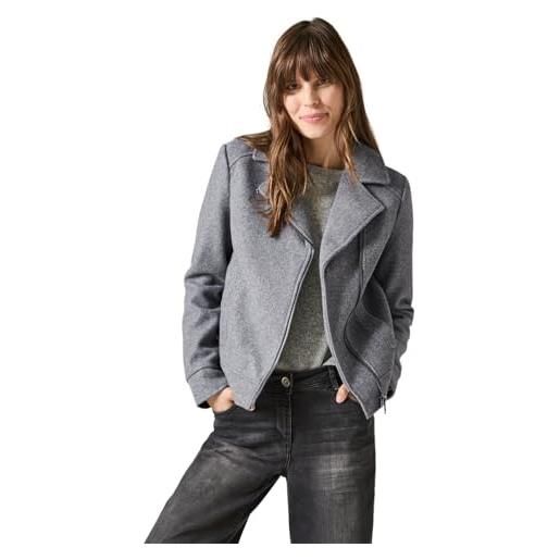 Cecil b212319 giacca da motociclista effetto lana, platinum grey mel, xl donna