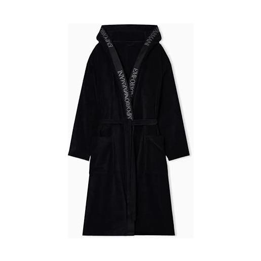 Emporio Armani sponge bathrobe accappatoio, blu, m uomo