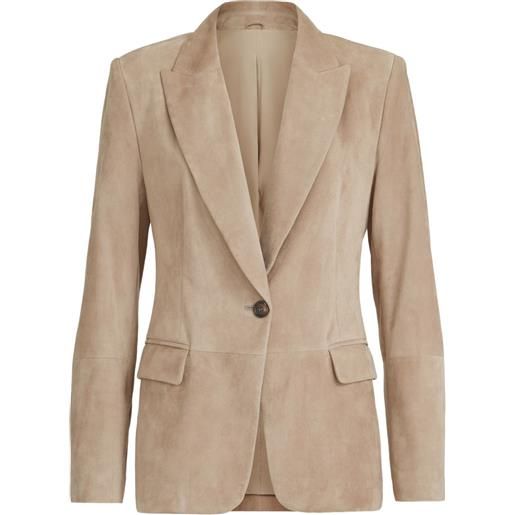 Brunello Cucinelli blazer con dettaglio monili - toni neutri