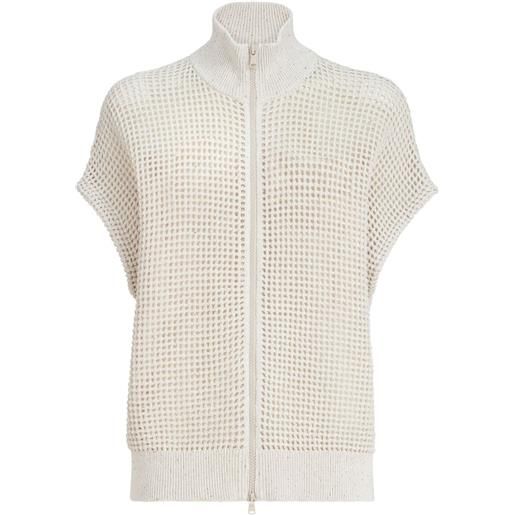Brunello Cucinelli cardigan con zip - toni neutri