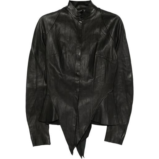 Ma+ camicia in pelle - nero