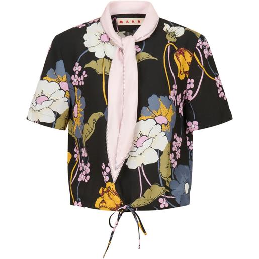 Marni blusa a fiori - nero