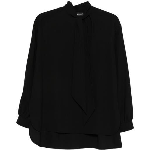 Emporio Armani blusa con collo lavallière - nero