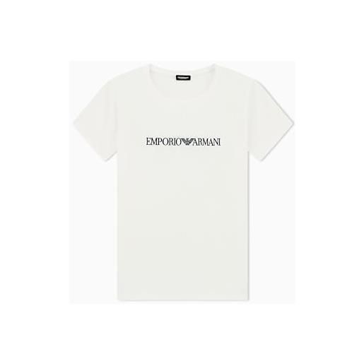 Emporio Armani t-shirt girocollo da donna in cotone per tutti i giorni blu l vestibilità regolare, blu, l