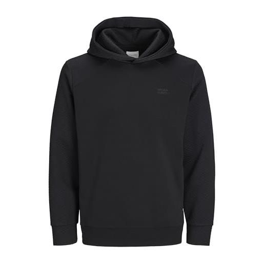 JACK & JONES jack&jones jjestaple - felpa con cappuccio, nero, s