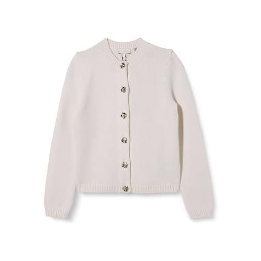 Ted Baker wmk-jaycey-rose button crew neck cardigan, maglione cardigan donna, ivory, 42