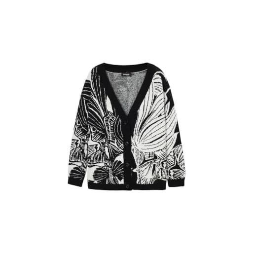 Desigual giacca da donna a maglia piatta felpa, nero, s