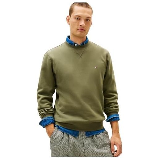 Tommy Hilfiger felpa da uomo ess stagionale in felpa girocollo mw0mw40000, marrone, s, marrone (cioccolato), s