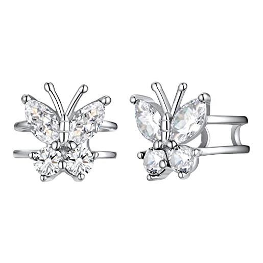 Orecchini Finti Per Donna JewelryWe In Acciaio Inossidabile - 3 Colori, Senza Buco, A Clip, Con Sacchetto Di Velluto