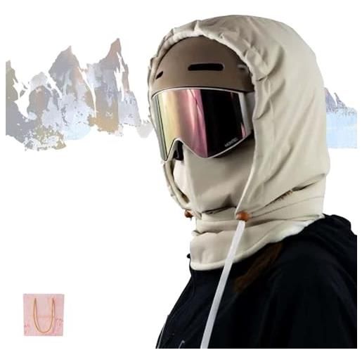 Nuovo Design Passamontagna Lavorato a Maglia, Maschera Integrale da Sci, Antivento Invernale, Scaldacollo Termico per Ciclismo, Taglia Unica