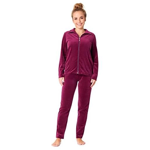 Merry Style tuta donna in velluto msmg001 (prugna(1742), 3xl)