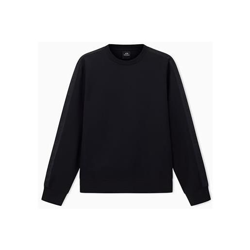 Armani Exchange felpa da uomo essential, a righe, a maniche lunghe, con colletto rotondo, bianco sporco, l, bianco sporco, l
