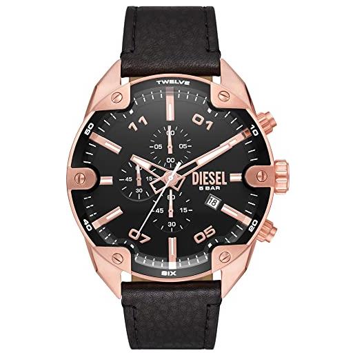 Diesel orologio da uomo con cronografo al quarzo, con cinturino in pelle