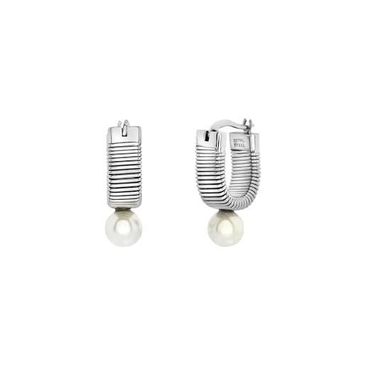 BREIL STONES, Pendente Steel Dardo in acciaio satinato con laccio in