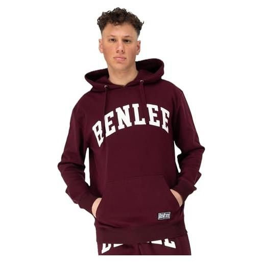 Ben Lee ayden felpa con cappuccio, oxblood/white, 3xl uomo