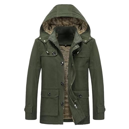 WenVen Giacca Militare Classica In Cotone Giubbotto Con Zip - Foto 4