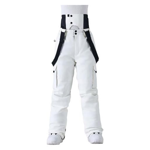 Vhersily pantaloni sci uomo pantaloni invernale impermeabile tuta montagna pantalone elasticizzati curvy salopette snowboard da neve termici spessi, ad asciugatura rapida attrezzatura da trekking