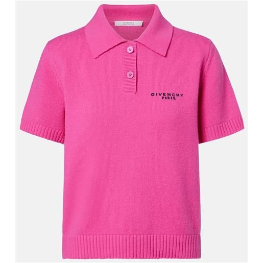 Givenchy polo cropped in lana e cashmere