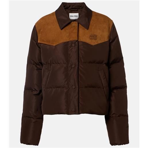 Miu Miu piumino in pongã© con suede