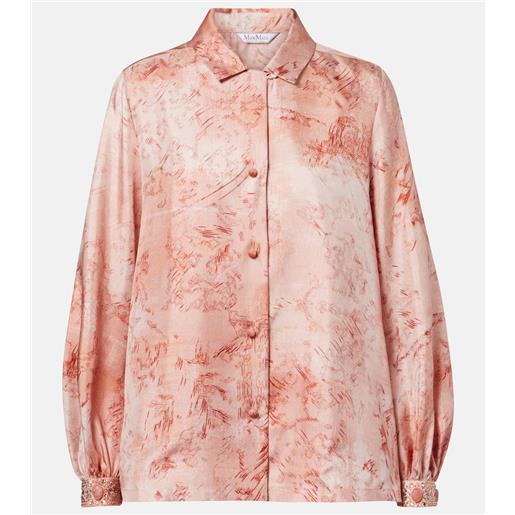 Max Mara camicia crespo in twill con stampa