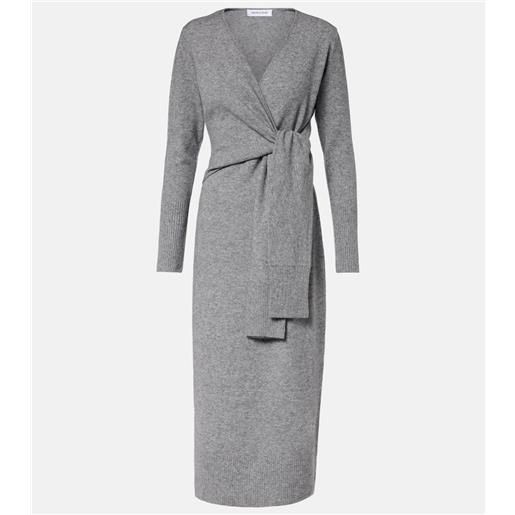 Veronica Beard abito midi a portafoglio salomez in lana e cashmere