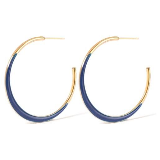 Vogem Orecchini A Cerchio Donna – Tricolore Intrecciato Oro, Oro Rosa E Platone, Ipoallergenici, 3x3,3cm