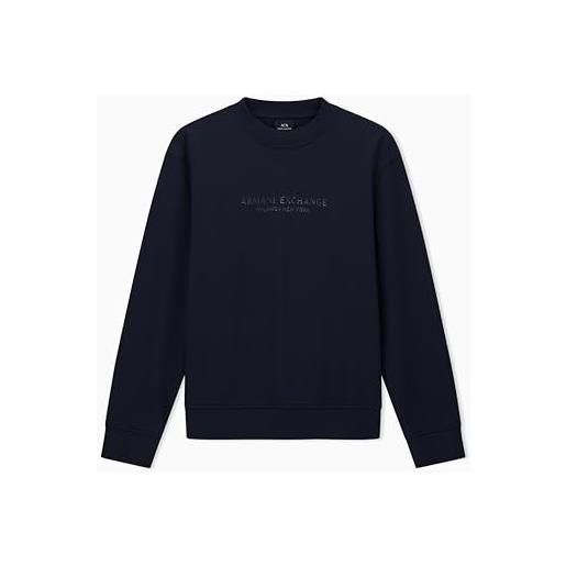 Armani Exchange long sleeve, front on tone logo felpa, nero, xs uomo, nero, xs
