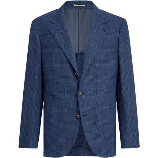 Brunello Cucinelli blazer principe di galles - blu