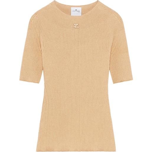 Courrèges maglione solar a coste - toni neutri