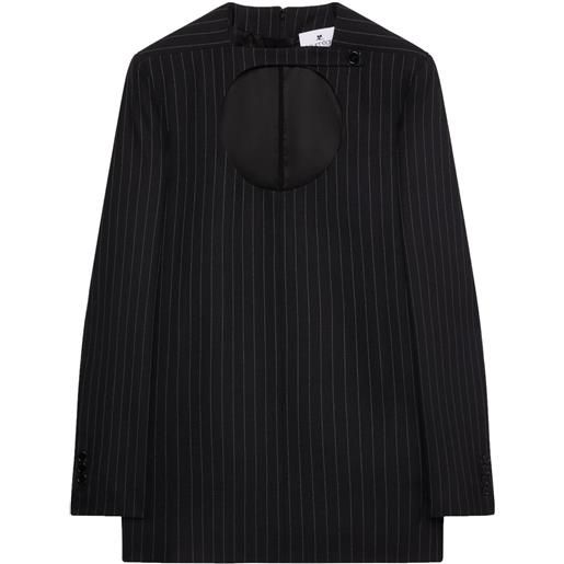 Courrèges blazer gessato con dettaglio cut-out - nero