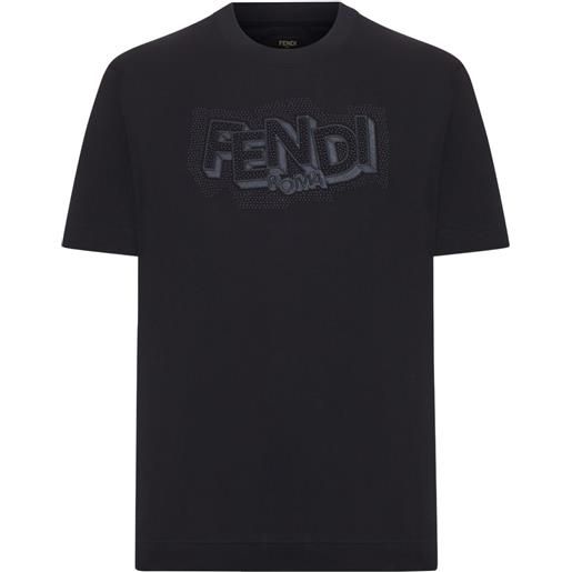 FENDI t-shirt con ricamo - nero