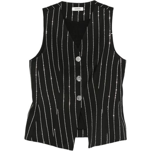 SEAUR Gilet Paillettes Con Frange Per Donna | Cardigan Scintillante Aperto Per Feste E Discoteca